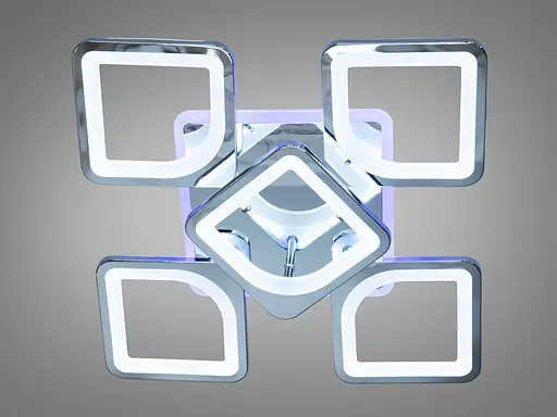 Світлодіодна люстра смарт світильник з пультом, 85W, хром - фото 2