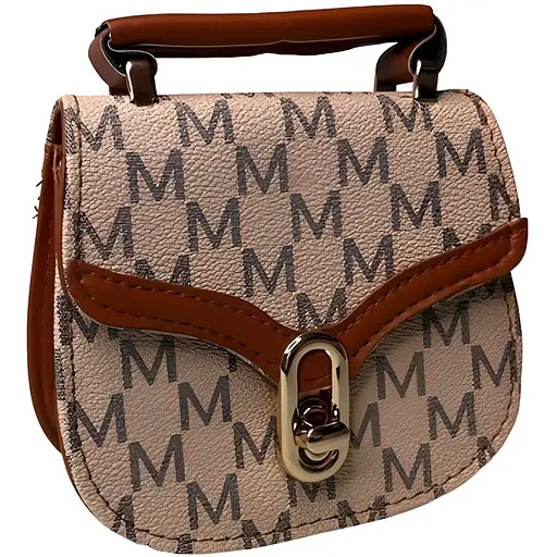 Детская сумка с ручкой 13х12х5 см бежевая (24-555)