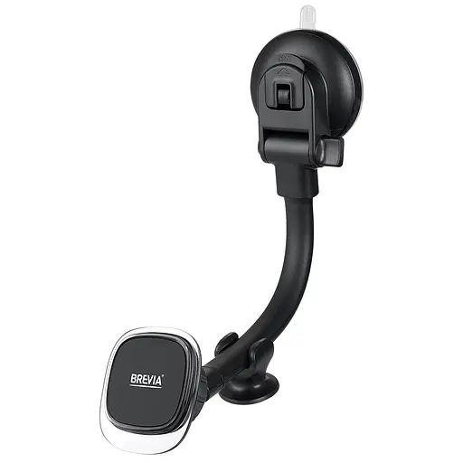 Тримач телефону автомобільний Brevia FlexArm+ СrystalMag із присоскою, гнучкий 264мм, 4 магніти, чорний(48580) - фото 1