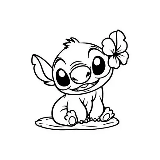 Картина-трафарет для раскрашивания песком "Зверёк с цветком" Т-а4267 А4