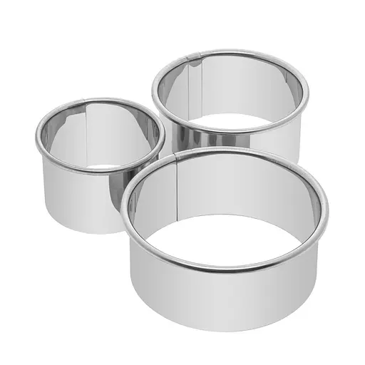 Набір круглих форм для вирізки тіста кругами для пельменів вареників Ø 9/7.5/6 см (3 шт.), Kitchette Сріблястий 85156 - фото 9