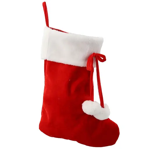Шкарпетка новорічна декоративна Chomik 46 см червона з білим (ELF0226)