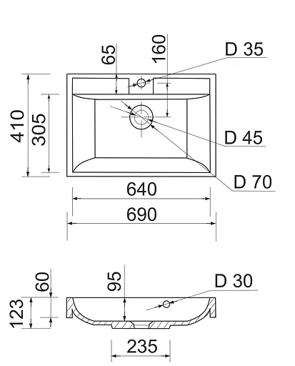 Раковина накладная Adamant STRENG NEW, прямоугольная (100002879) - фото 10