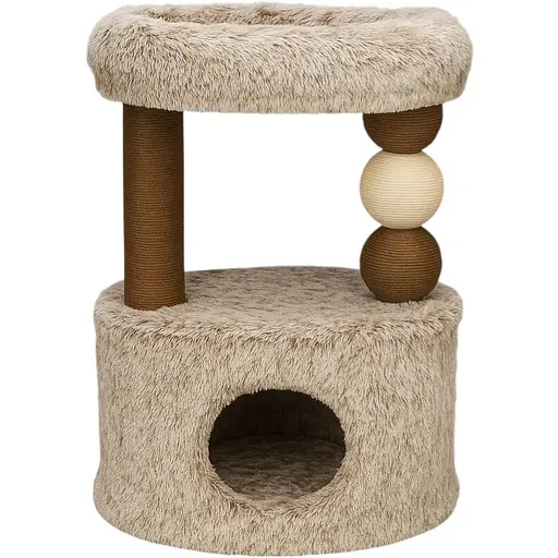 Дряпка-будиночок Trixie Harvey для котів джут/плюш біло-коричнева 54х40х73 см [CD] - фото 1