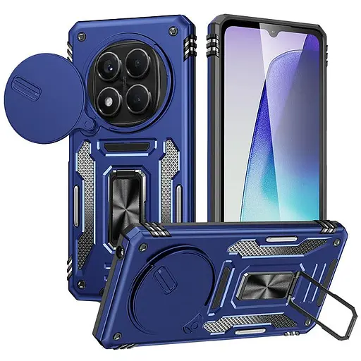 Чехол Epik ударопрочный Camshield Army Ring для Xiaomi Redmi Note 14 Pro 4G/5G/Poco X7 Синий/Navy