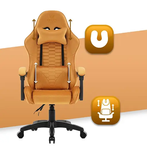 Компьютерное кресло Hell's HC-1000 Gold (тканина) - фото 6