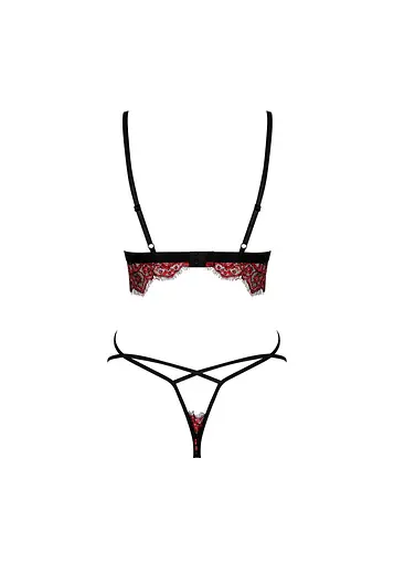 Комплект білизни Obsessive Redessia S/M бордовий - фото 6