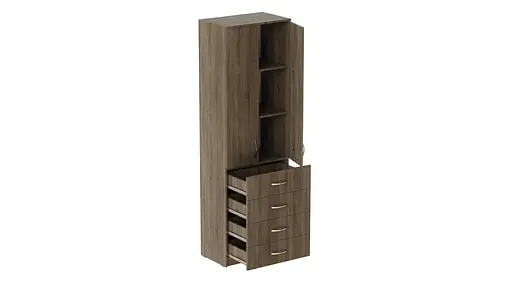 Шкаф Анжело Ferrum-decor на 3 полок с 2 дверями и 4 ящика 1900x600x380 ДСП Дуб Сонома Трюфель 16 мм (FRD-104993)