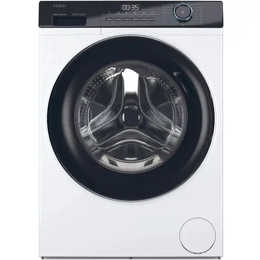 Стиральная машина Haier фронтальная 7 кг 1200 A+++ 44 см дисплей пара инвертор люк черный прямой привод белый