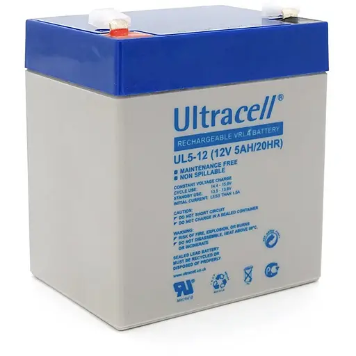 Акумуляторна батарея Ultracell UL5-12 AGM 12V 5 Ah (90 x 70 x 101) White Q10/420