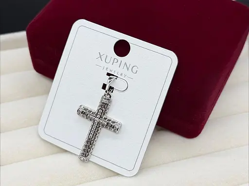 Біжутерія хрестик медичне золото Xuping хрестик на шию з медзолоту гіпоалергенна прикраса для жінок - фото 1