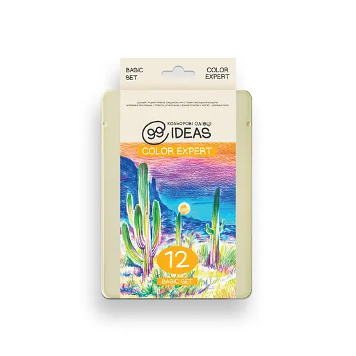 Набор цветных карандашей 99IDEAS "Color Expert" 12 цветов, Basic Set, металлическая коробка, 99CE-12BAS