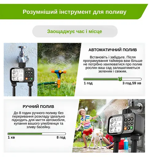 Программируемый таймер подачи воды XON WaterTimer X345 для полива (XWTDB2322401B 3503) Черный - фото 7