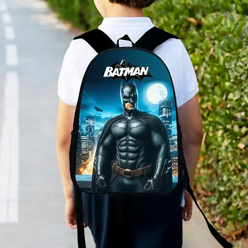 Рюкзак детский Бэтмен «Batman» 34х27см, городской ранец для мальчика с принтом (00562)