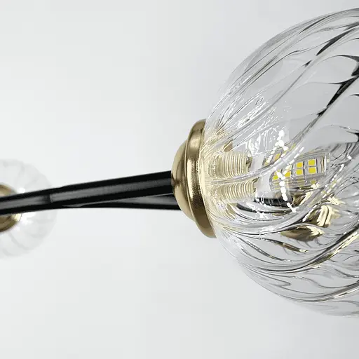 Потолочная люстра в черном корпусе на 10 ламп Line.F Цвет фурнитуры золотой - фото 2