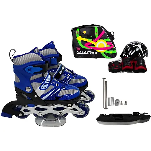 Ролики RS-0038 M (35-38) з підсвіткою сині - фото 2