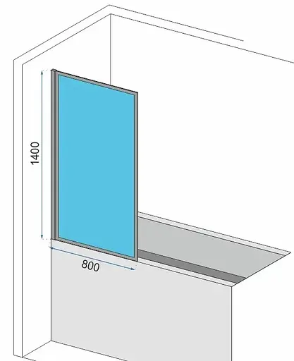 Шторка для ванни Rea Lagos Fix 80 хром нерухома REA-W5630, Універсальна, прозорий, хром - фото 5
