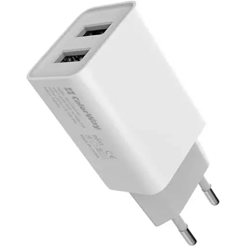 Зарядний пристрій ColorWay AutoID (2USBx2.1A) White (CW-CHS015-WT)