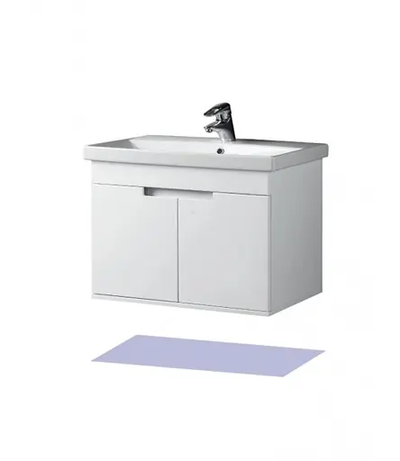 Тумба Мойдодир Смарт 80 підвісна Білий з умивальником Como Білий - фото 2