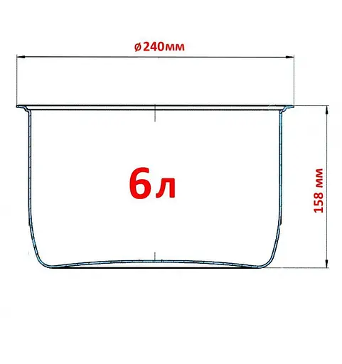 Чаша стальная на мультиварку-скороварку Redmond RMC-PM380 ( аналог чаши Redmond RB-A673) - фото 9