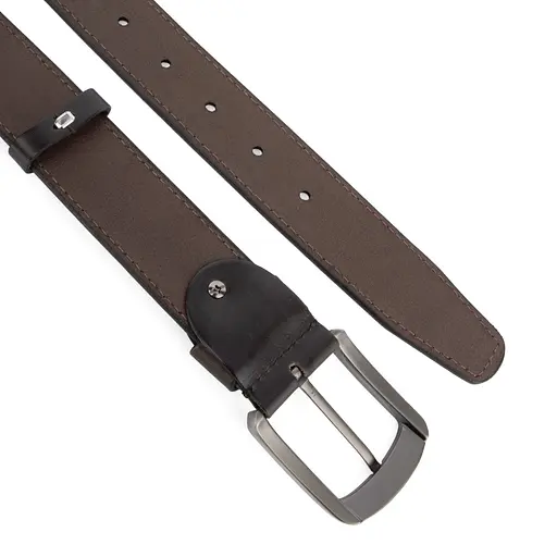 Ремінь чоловічий шкіряний зі строчкою Handycover HC0072 коричневий (125 см) - фото 3