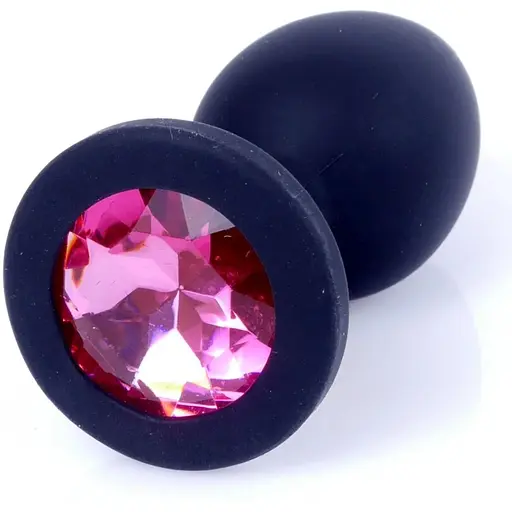 Силіконова анальна пробка Boss Of Toys Boss Series - Jewellery Black Silicon Plug Medium Pink M, BS6400087 - фото 2