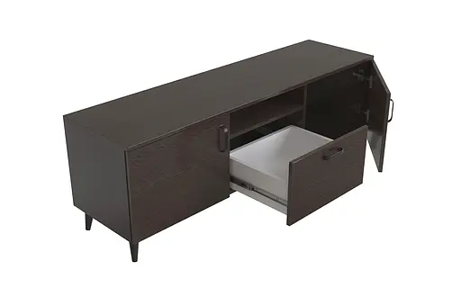 Лестер на конусних ніжках Ferrum-decor 48x139x38 Чорний метал ДСП Венге Магія 16 мм (FRD-106803) - фото 4