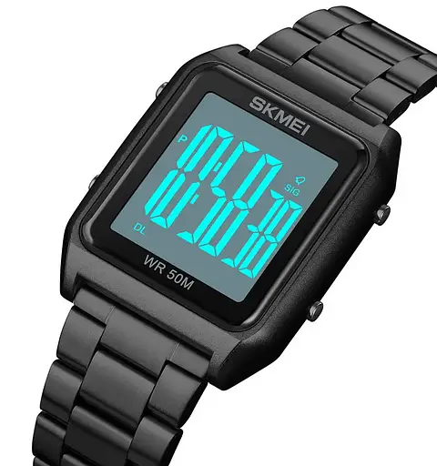 Чоловічий наручний годинник Skmei 1879 (Чорний з білим) - фото 4