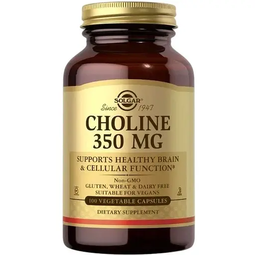 Вітаміни та мінерали Solgar Choline 350 mg, 100 вегакапсул