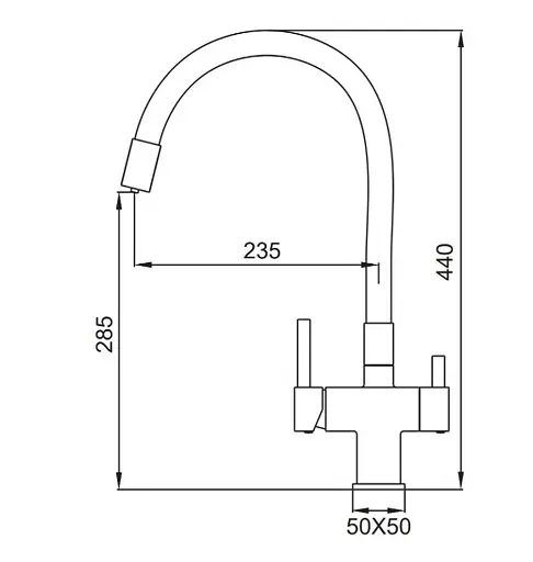 Змішувач для кухні Koer KB-72023-01 з виходом для питної води (KR5008) - фото 2