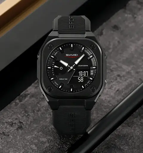 Годинник чоловічий наручний спортивний Skmei 2328 (Чорний) - фото 6