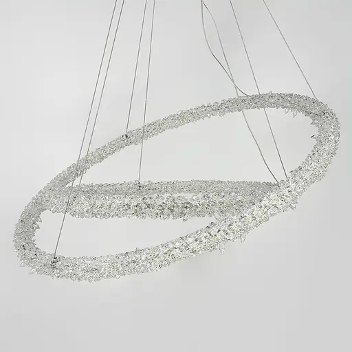 Невероятная хрустальная подвесная латунная люстра Ø 80+60 см | Ст. MD9105R-800+600 AB | Line F - фото 5