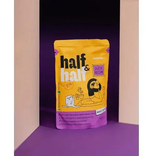 Корм влажный Half&Half для взрослых кошек кусочки с уткой в ​​соусе в форме пауча 100 г - фото 3