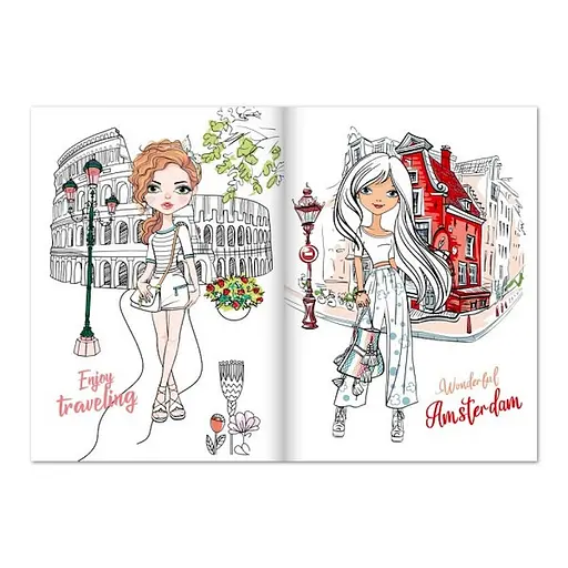 Детская раскраска "Girls Travel" Апельсин РМ-88-01 серия "Dream & Style" - фото 2