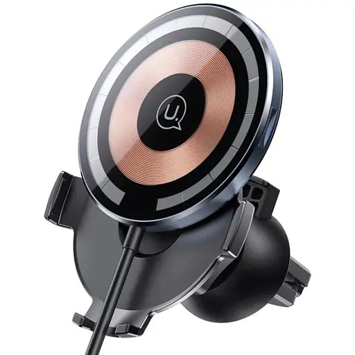 Холдер Usams CD164 Transparent Magnetic Car Wireless Charger Transparent - фото 1