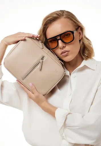 Жіноча шкіряна сумка Avenue світло-бежевий краст - фото 2