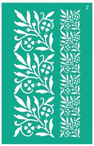 Трафарет багаторазовий самоклеючий №2 Бордюрний 13×20см Квіти Rosa Talent