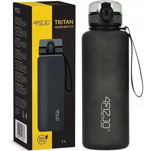 Пляшка для води 4FIZJO спортивна 1000 мл Black (P-5905973403788) - фото 1