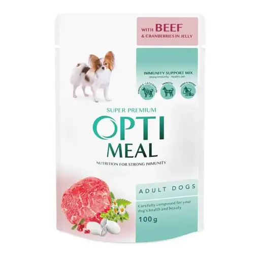 Уценка. Влажный корм для собак Optimeal Complete Canned Pet Food Adult 3+1 pouch 400 г - фото 3