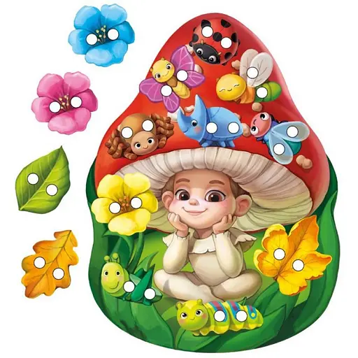 Деревянная шнуровка "Мухоморчик" Ubumblebees (ПСД132) PSD132 - фото 1