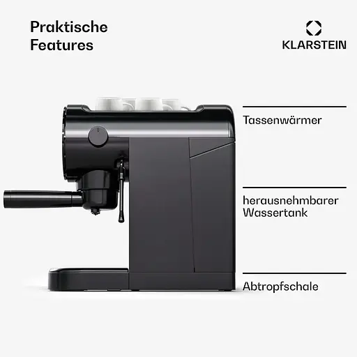 Кавоварка Klarstein Furore 20 бар (10045526) Чорний - фото 4