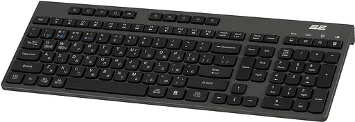 Клавіатура бездротова 2E KS280, Black, Bluetooth/2.4GHz USB, 10 окремих мультимедійних клавіш, 1xAA, EN/UA (2E-KS280WBGR_UA) - фото 2