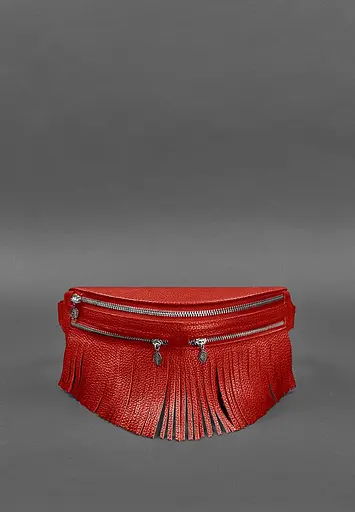 Шкіряна жіноча сумка на пояс Spirit червона - фото 4