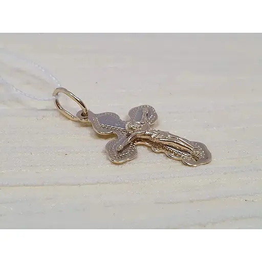 Золотий хрестик Харківська ювелірна фабрика. Розп'яття Христа. 117-А евр - фото 2