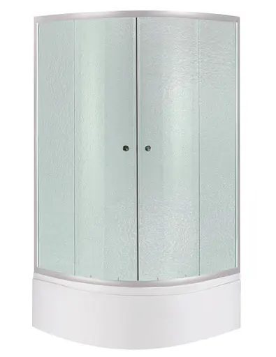 Набор Lidz Душевая кабина Latwa SC90x90.SAT.HIGH.FR полукруглая, стекло Frost 4 мм + Душевой поддон Kapielka ST90x90x41, с панелью - фото 1