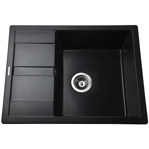 Гранитна мийка Mira ONZA чорна для кухні устойчива до подряпин і чистячих засобів