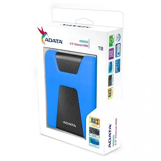 Внешний жесткий диск Adata портативный USB 3.2 DashDrive Durable HD650 2TB синий - фото 4