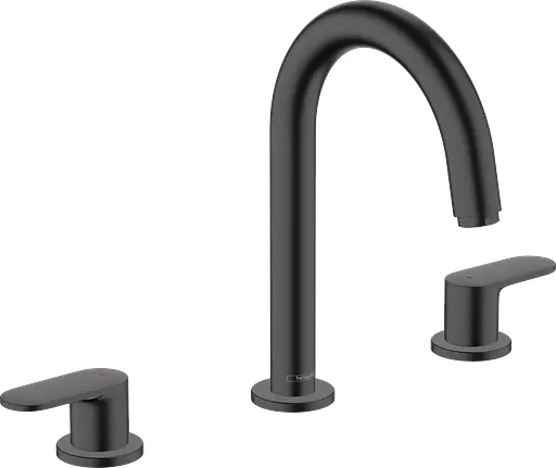 Змішувач Hansgrohe Vernis Blend для умивальника на 3 отвори з донним клапаном pop-up Matt Black 71553670 Чорний матовий - фото 1