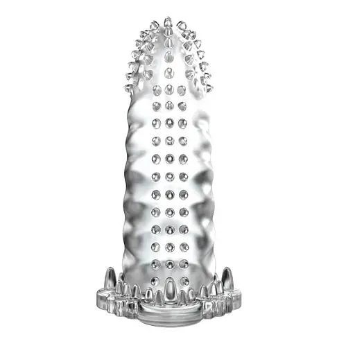 Насадка на пенис Baile Brave Man Penis Sleeve Crystal 14 см прозрачный - фото 4