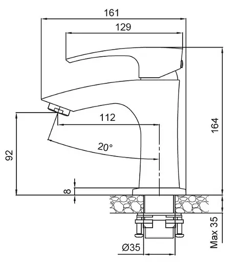 Змішувач для умивальника Koer KB-10007-07 KR5150 Графит - фото 2